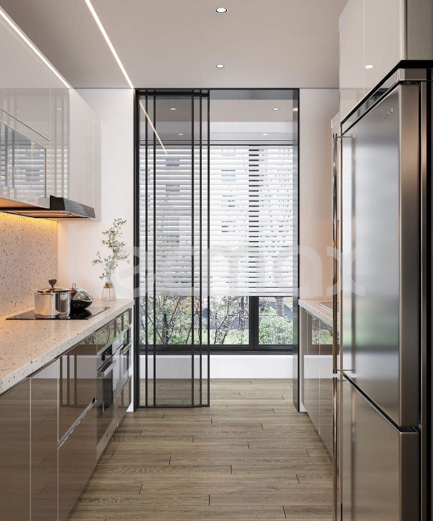 Tủ bếp song song inox 304 cho chung cư Tủ bếp song song inox 304 cho chung cư