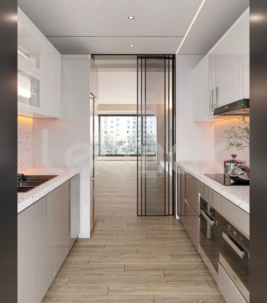 Tủ bếp song song inox 304 cho căn hộ nhỏ Tủ bếp song song inox 304 cho căn hộ nhỏ