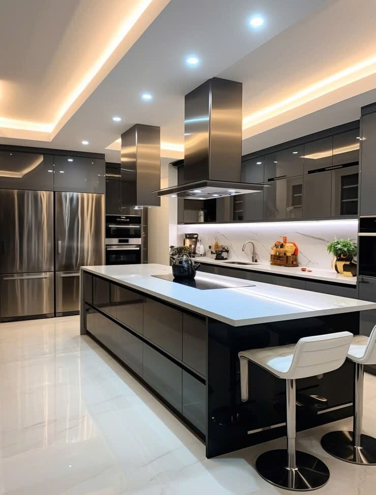 Tủ bếp inox 304 cánh Acrylic Tủ bếp inox 304 cánh Acrylic