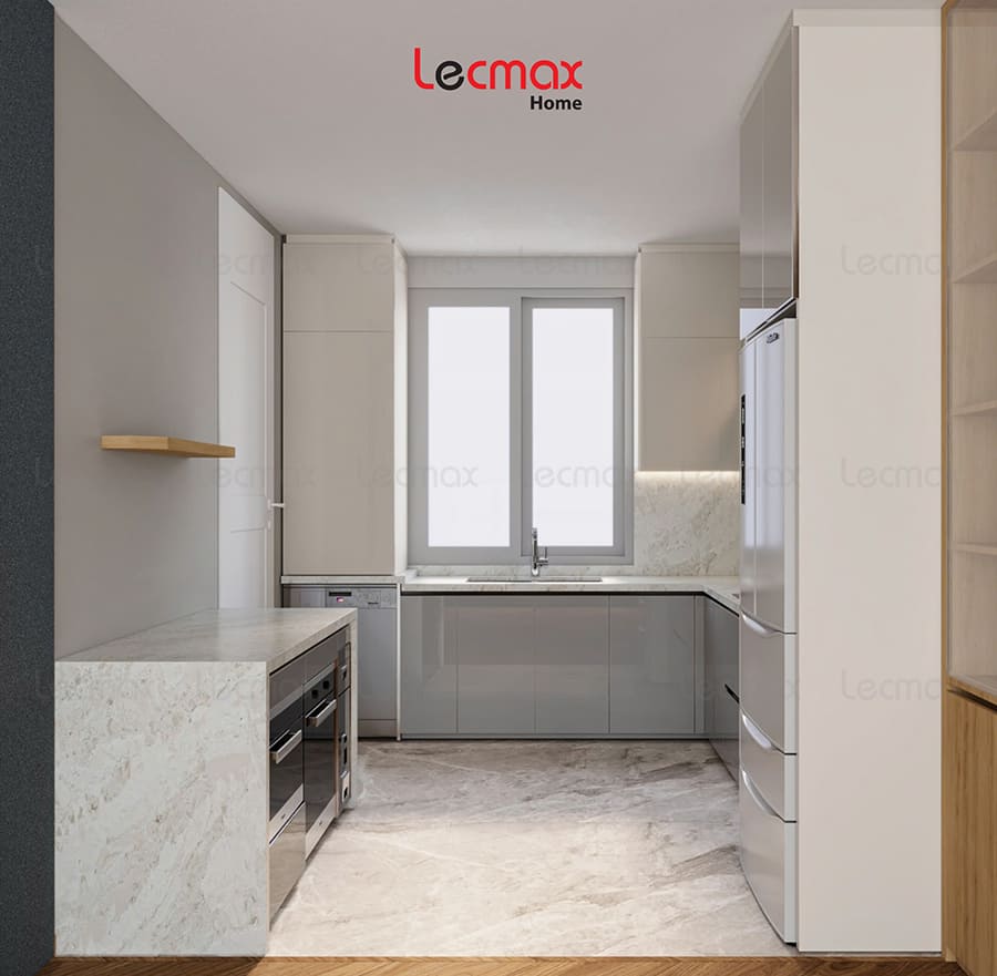Mẫu thiết kế tủ bếp inox 304 nhà a Tú