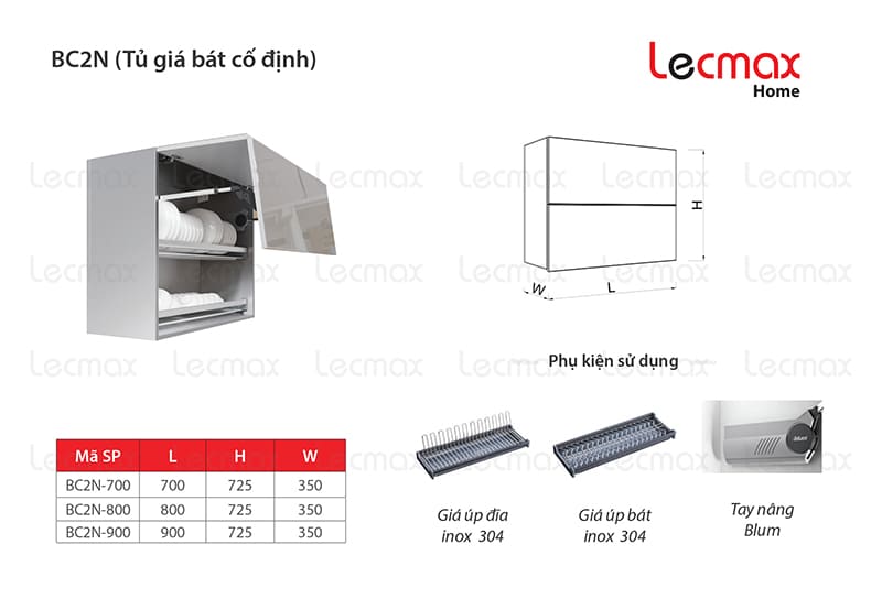 Tủ giá bát cố định BC2N Tủ giá bát cố định BC2N