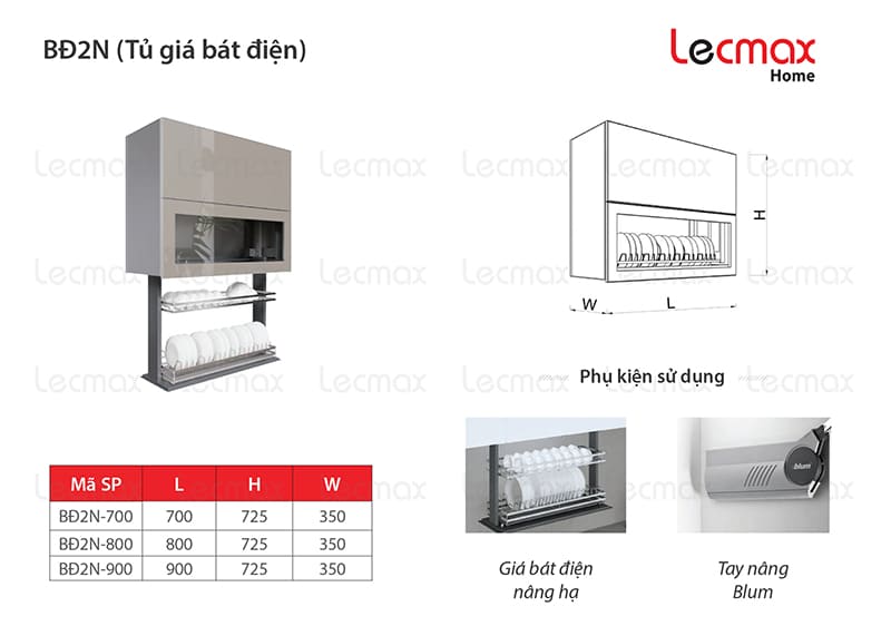 Tủ giá bát điện BD2N