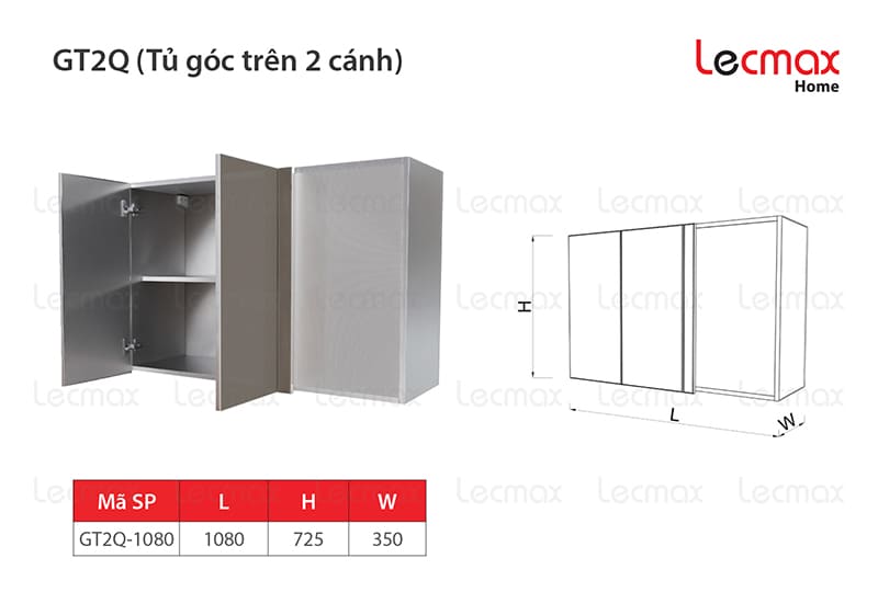 Tủ góc trên 2 cánh GT2Q