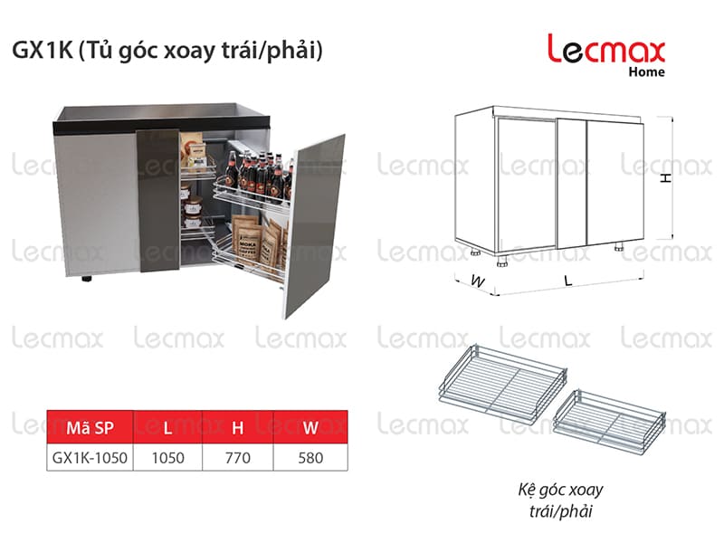 Tủ góc xoay GX1K
