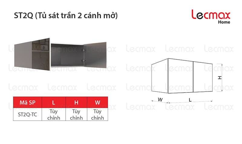 Tủ sát trần 2 cánh ST2Q