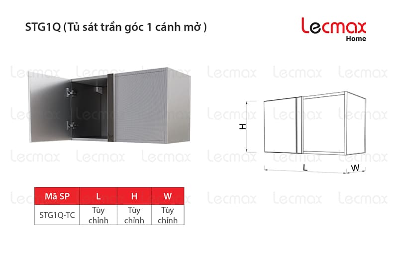 Tủ sát trần góc 1 cánh STG1Q