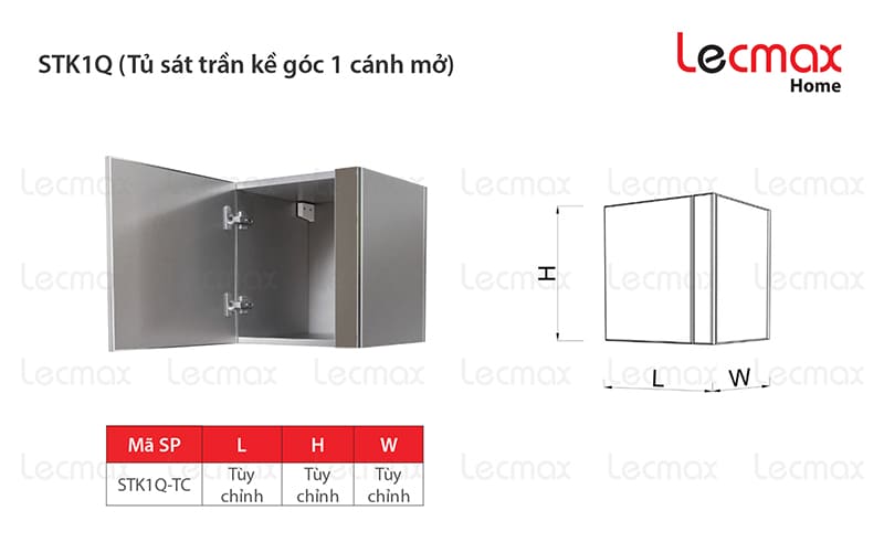 Tủ sát trần kế góc 1 cánh STK1Q Tủ sát trần kế góc 1 cánh STK1Q