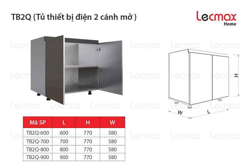 Tủ thiết bị điện 2 cánh TB2Q