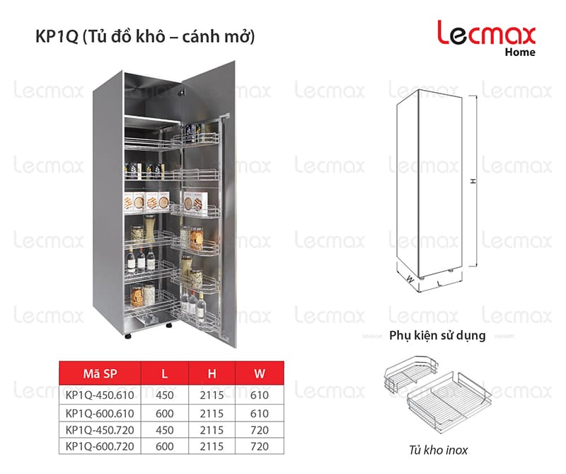 Tủ đồ khô cánh mở KP1Q Tủ đồ khô cánh mở KP1Q