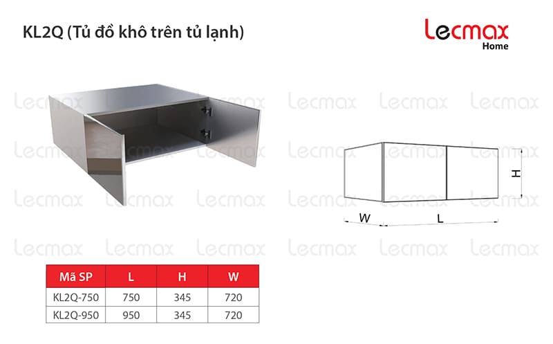 Tủ đồ khô trên tủ lạnh KL2Q