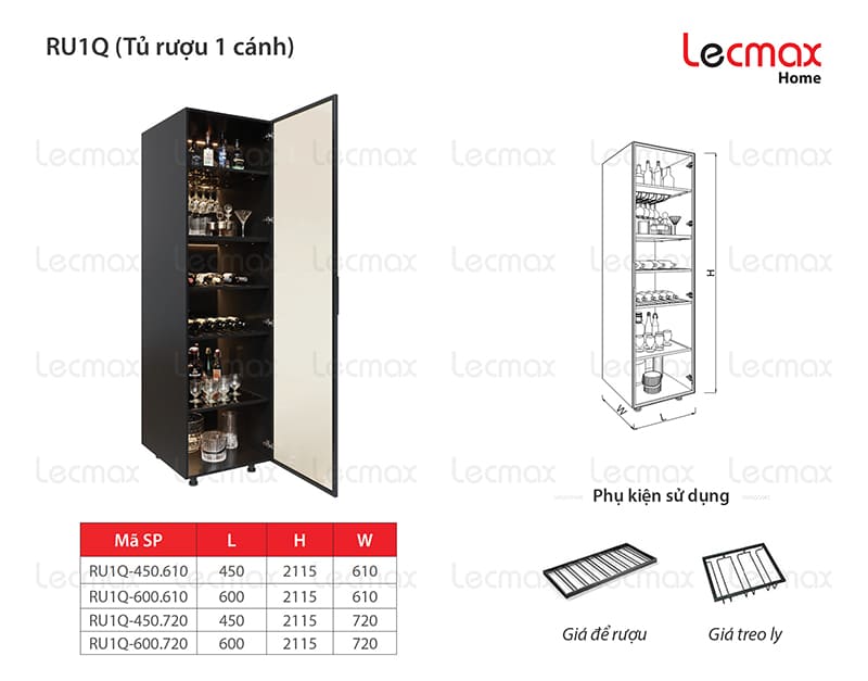 Tủ rượu 1 cánh RU1Q