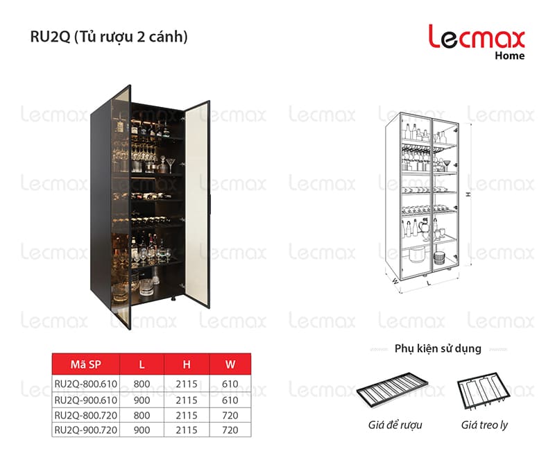 Tủ rượu 2 cánh RU2Q