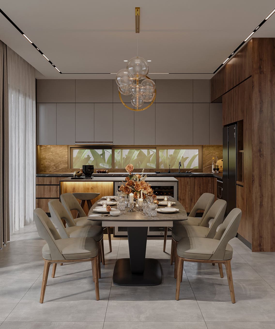 Mẫu thiết kế phòng bếp sang trọng cho biệt thự Mẫu thiết kế phòng bếp sang trọng cho biệt thự