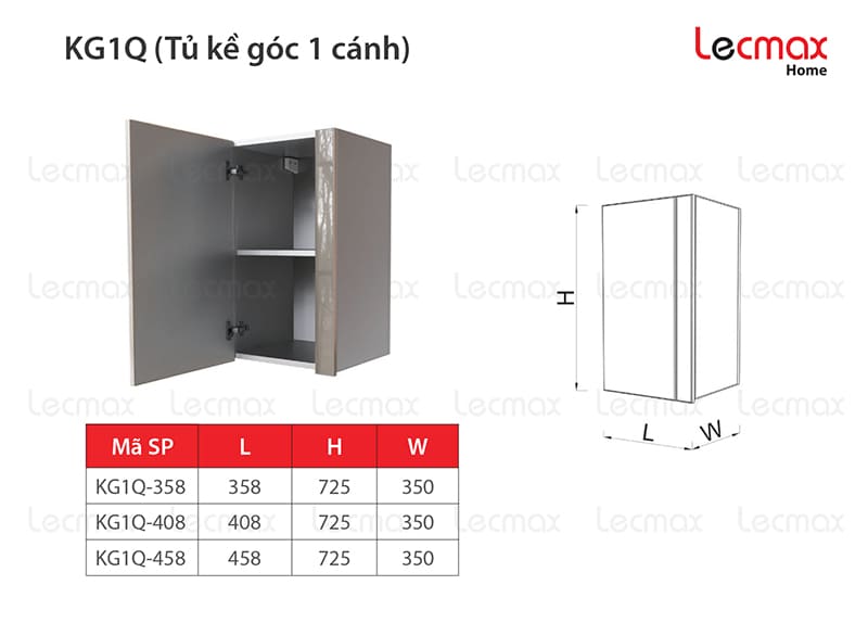 Tủ kề góc 1 cánh KG1Q