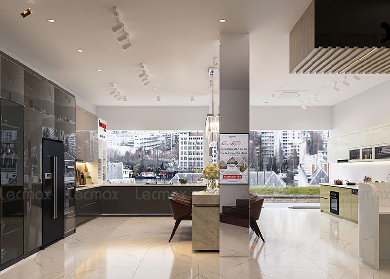 Showroom tủ bếp inox 304 Lecmax