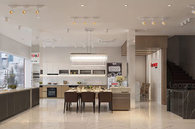 Hệ thống phân phối tủ bếp inox Lecmax