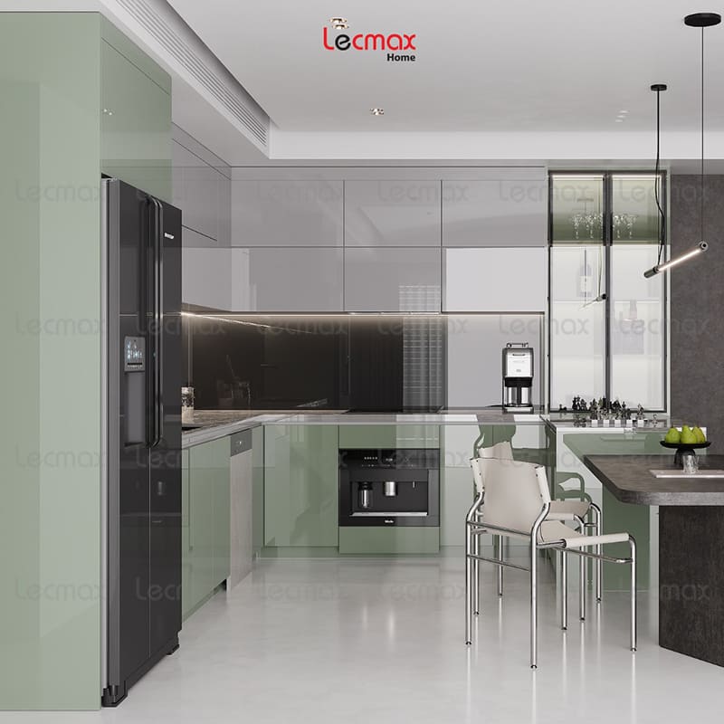 Tủ bếp inox kết hợp bàn đảo bếp