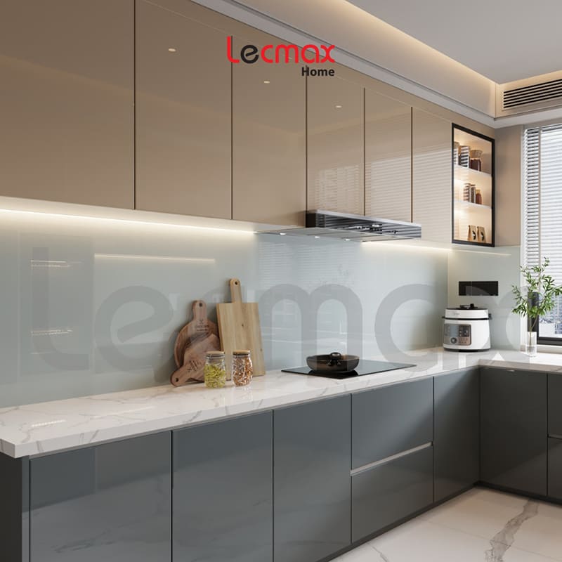 Thiết kế tủ bếp inox 3 lớp Lecmax Home