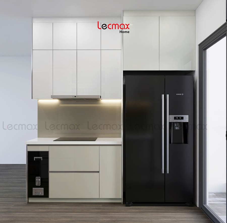 Mẫu tủ bếp inox 304 chữ I cho căn hộ nhỏ