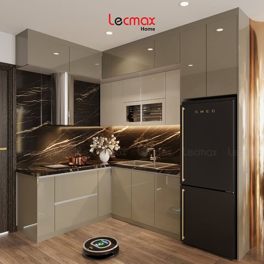 Mẫu tủ bếp inox 304 chữ L
