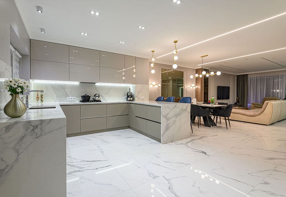 Thiết kế tủ bếp inox không gian mở