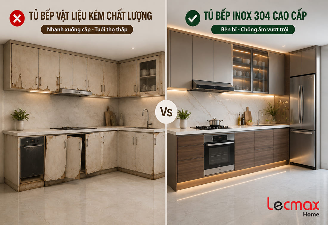 Ưu tiên chọn vật liệu tủ chất lượng